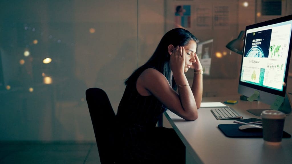 Woman sad due to limitations of AI in relocation